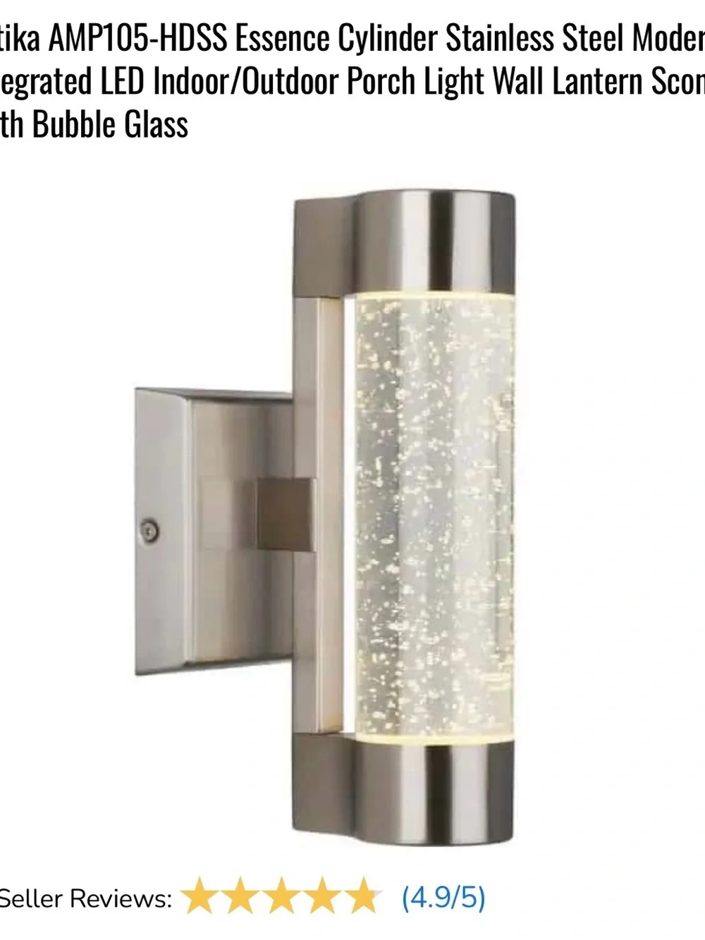 New Home Decorators Ansel Essence Cylinder LED Wall Lantern